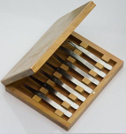 Tweezer Set in Wooden Box - 7